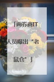 两券商IT人员曝出“老鼠仓”